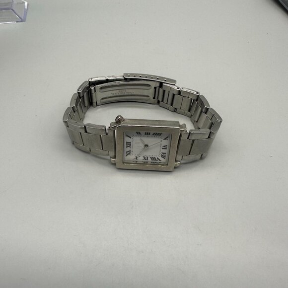 3/$30 J Jill Watch Women Silver Tone Roman Dial Rectangle Case Quartz 7.25" - Picture 4 of 11